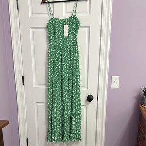 Green Floral Maxi Dress